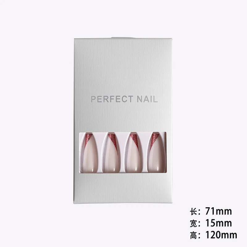 Title 1, Unhas Postiças Rose Gold com Borda Chanfrada Fr...