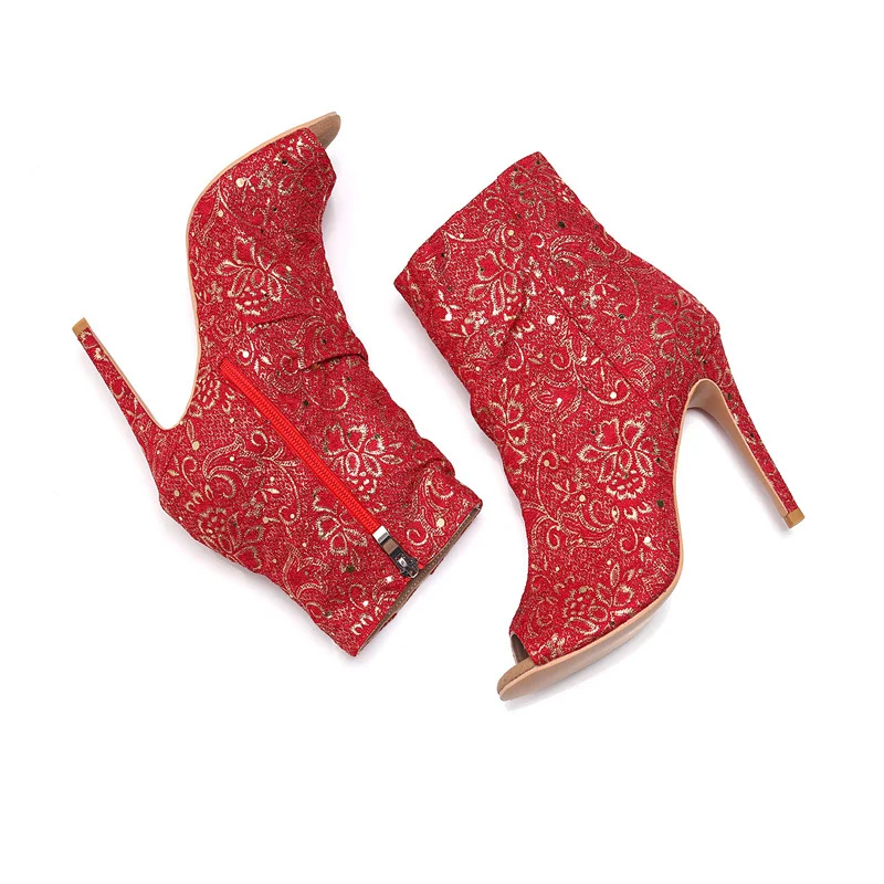 Zapatos de baile latino de verano rojos de tacón alto huecos perfectos para bailar con comodidad y estilo. Disfruta el verano. — foto 5