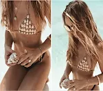 Corrente de corpo vintage com conchas, acessório de praia feminino elegante, realça vestidos e biquínis, perfeita para o verão. — foto 6