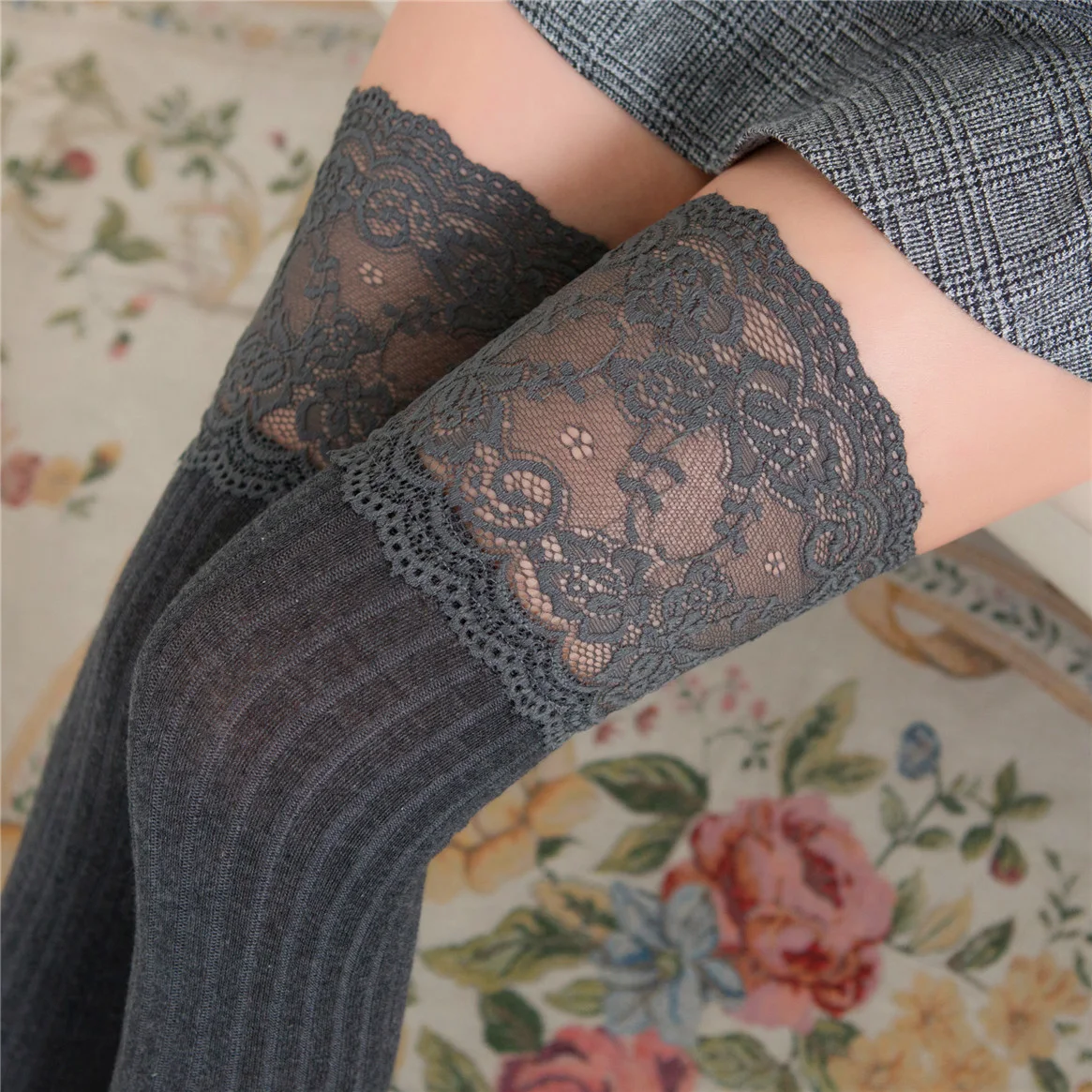 Title 5, Japanese Style Wide Lace Over The Knee Stocking...