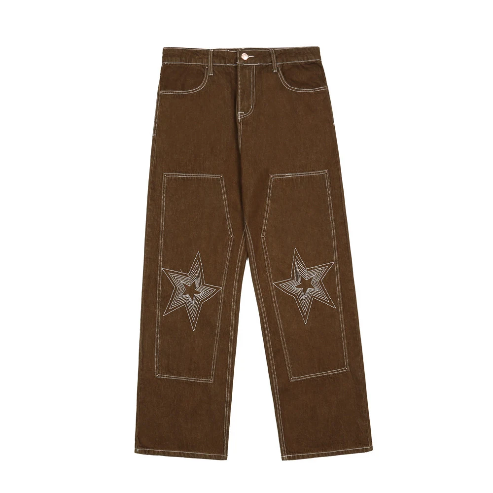 Embroidered Denim Men's American Retro Casual Pants Comfortable Vintage Jeans Perfect for Everyday Wear Stylish and Dura — photo 3