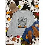 Suéter feminino gola redonda manga longa com estampa de caveira, ideal para um visual moderno e confortável, perfeito para o outono e inverno. — foto 6