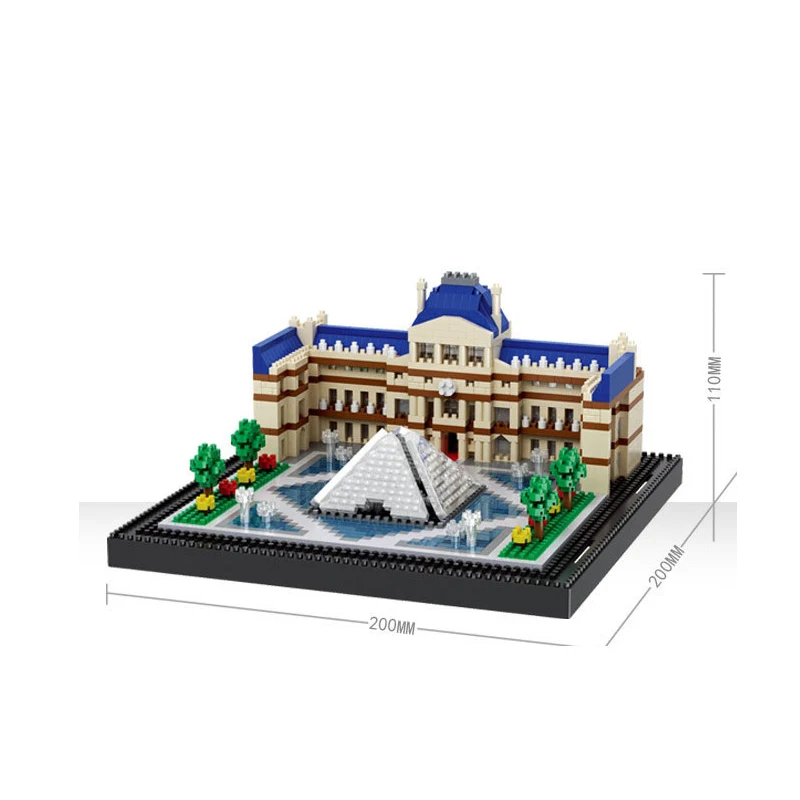 Modelo de brinquedo de blocos de micropartículas do Louvre. Construa este icônico museu, divirta-se e colecione. Ótimo para entusiastas e colecionadores. — foto 4
