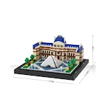 Modelo de brinquedo de blocos de micropartículas do Louvre. Construa este icônico museu, divirta-se e colecione. Ótimo para entusiastas e colecionadores. — foto 4