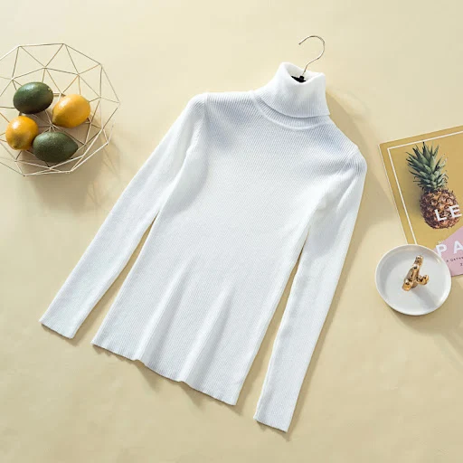 Title 1, Camisa de tricô com gola alta e top stretch cor...