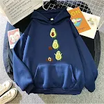 Avocado moeder en baby print dameskleding losse mode trui met capuchon — foto 7