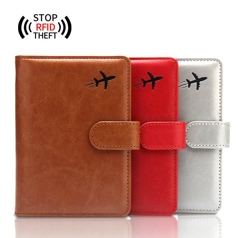 Anti-theft Swipe Passport Leather Ticket Clip Buckle Multi-card Flight Wallet Secure Travel Protection. — photo 9