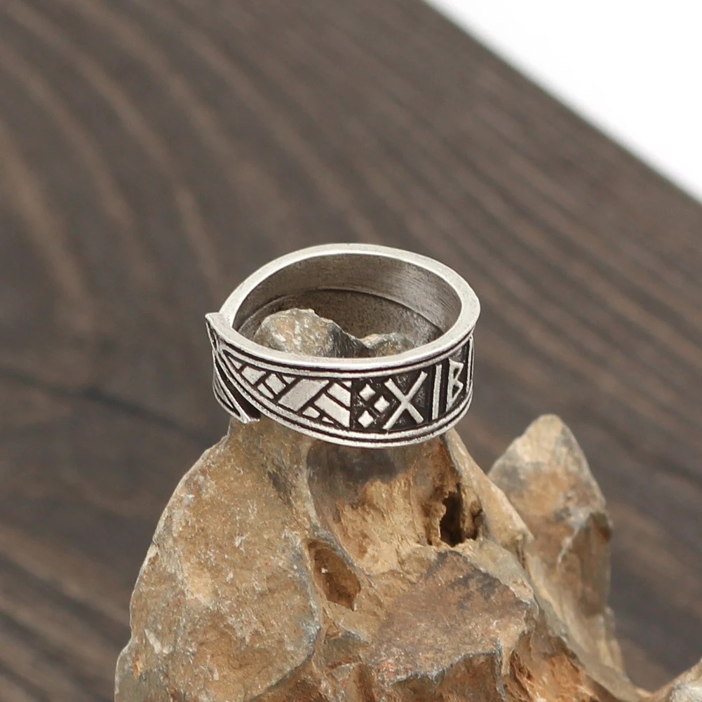 Anel Viking Nórdico Joia Popular Europeia e Americana Ornamento Estilo Vintage Aço Inoxidável Durável e Cheio de Significado — foto 9