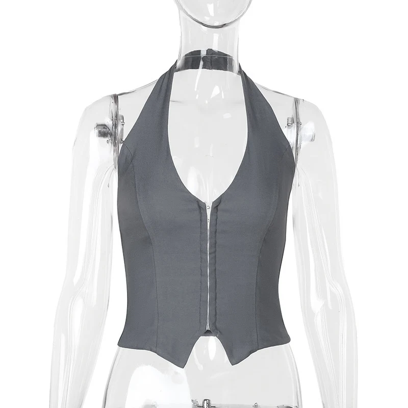 Title 8, Summer Hot Girl Halter Top Casual V-neck Vest. ...