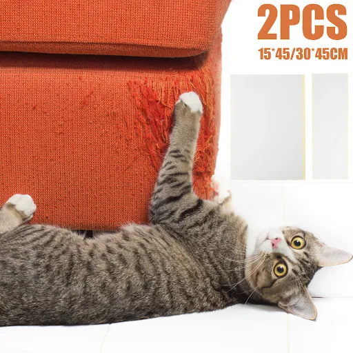 2Pcs Cat Scratcher Sofa Scraper Deterrent Tape Cat Couch Furniture Protector Self-Adhesive Cat Scratching Pad Protection — photo 1