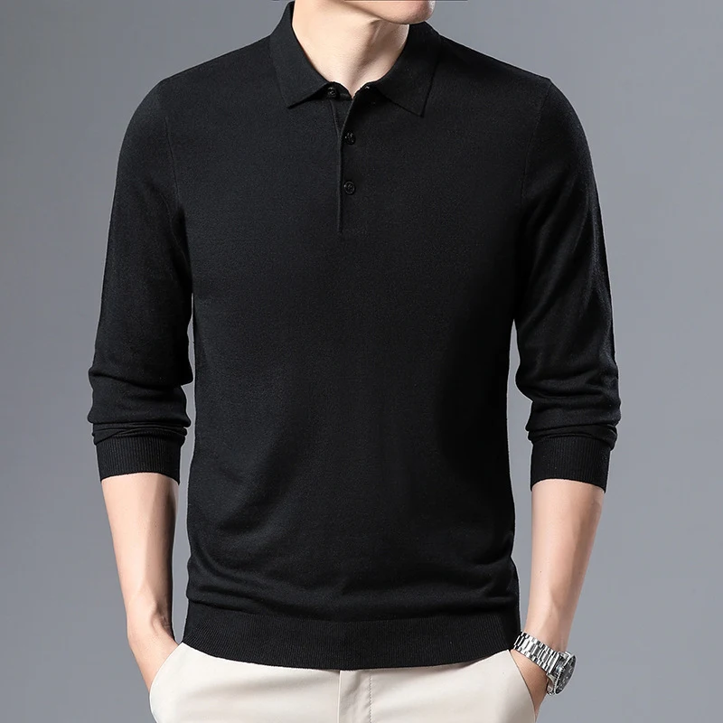 Men's Woolen Sweater Spring and Autumn Thin Solid Color, a lightweight and comfortable choice, perfect for transitional — photo 3