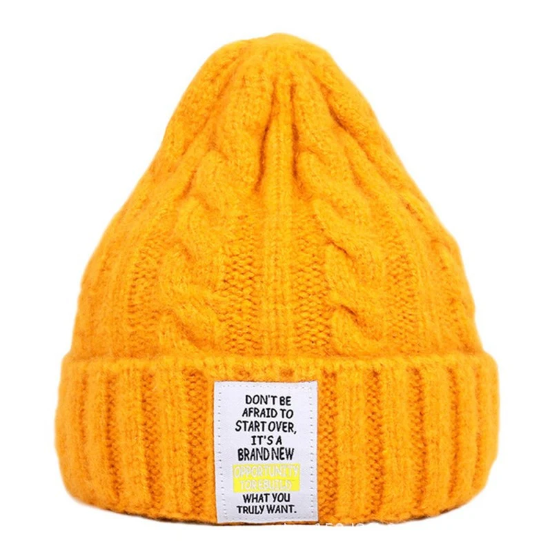 Title 9, Gorro de lã de tricô unissex em cores doces, el...