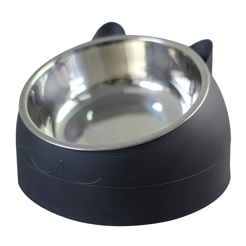 Title 4, 200ml 15 Degrees Tilted Stainless Cat Bowl Non-...