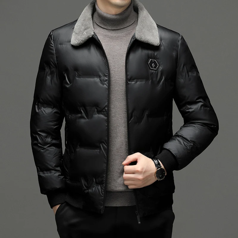 Men's Cotton Padded Winter Jacket Fur Collar Coat Men's Casual Jacket Warm and Comfortable Winter Wear Ideal for Cold We — photo 1