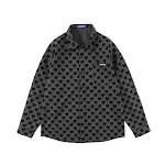 Men's heart print long sleeve shirt, loose casual fit. Comfortable and stylish for everyday wear, perfect for a relaxed — photo 3