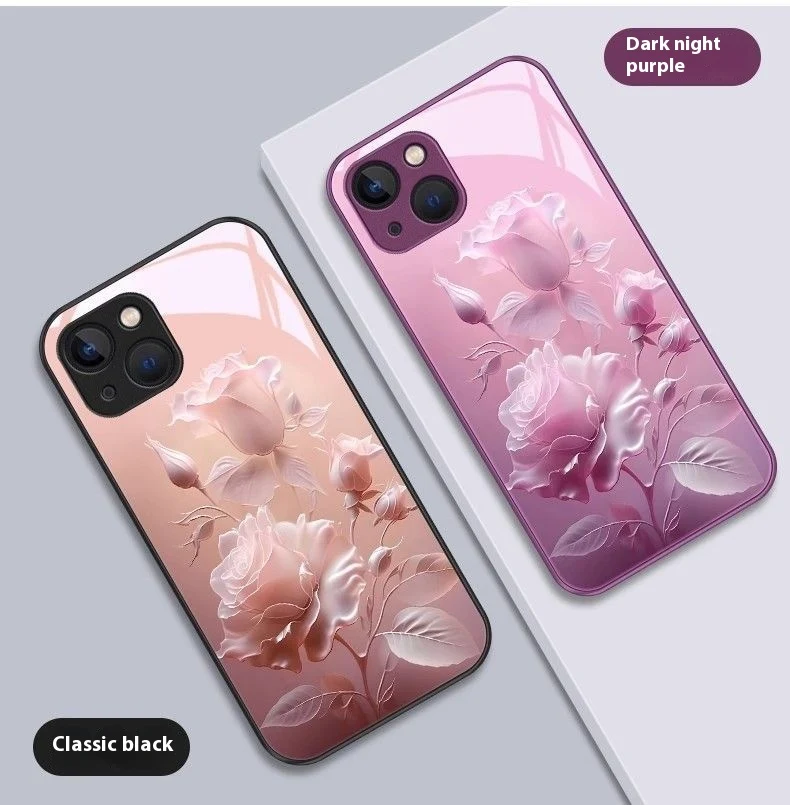 Title 5, Capinha de celular com pintura em vidro de rosa...