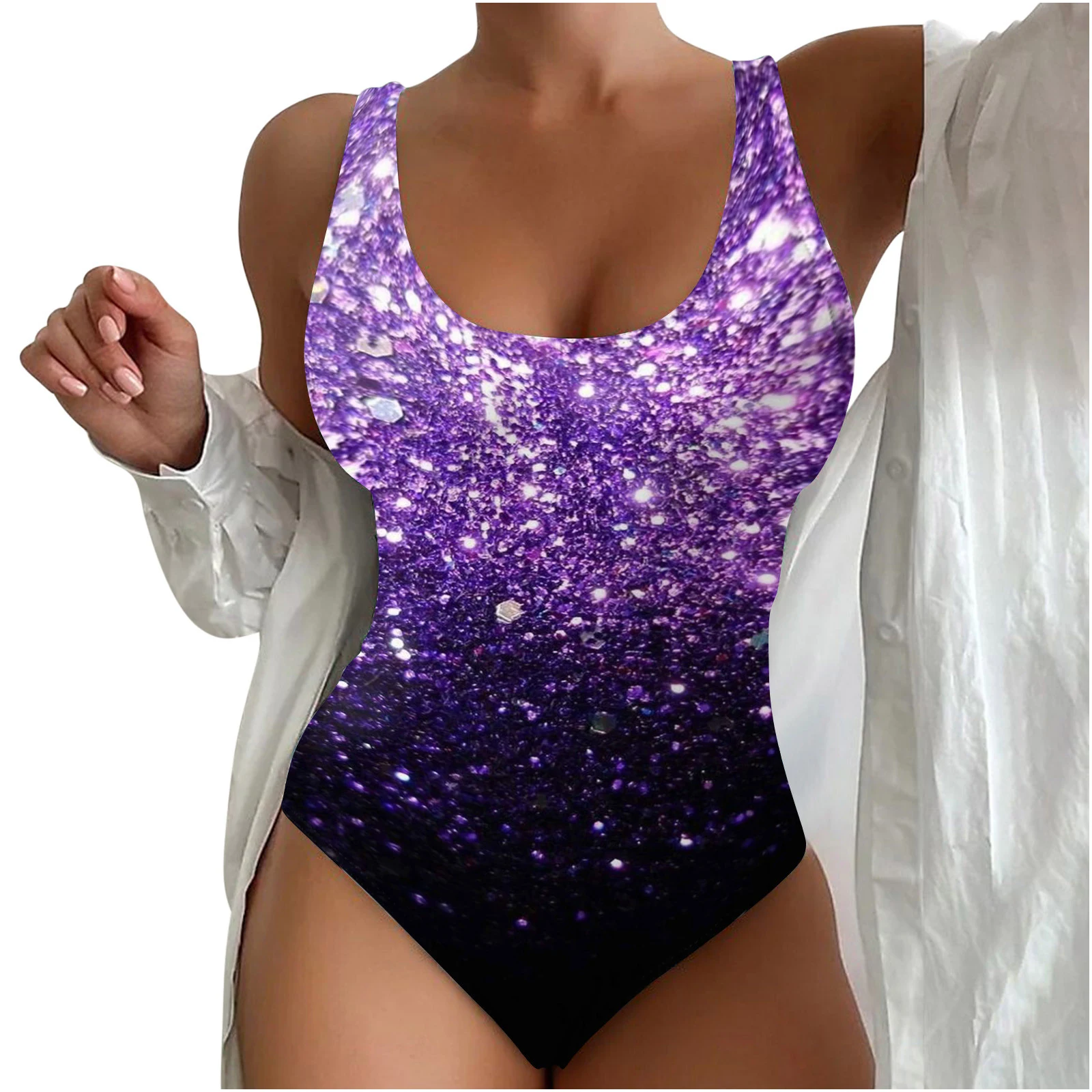 Title 2, Womens Seaside Beach Swimsuit 3D Contrast Colo...