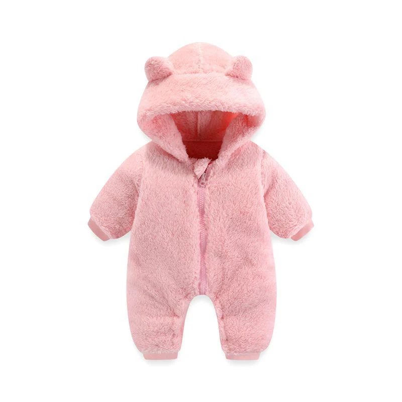 Body fino de coral fleece outono e inverno, macacão térmico com zíper para recém-nascido, roupa para bebê e macacão. — foto 5