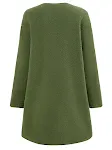Thick solid color round neck single-breasted long sleeve coat – Stay warm and stylish with this comfortable, versatile o — photo 6