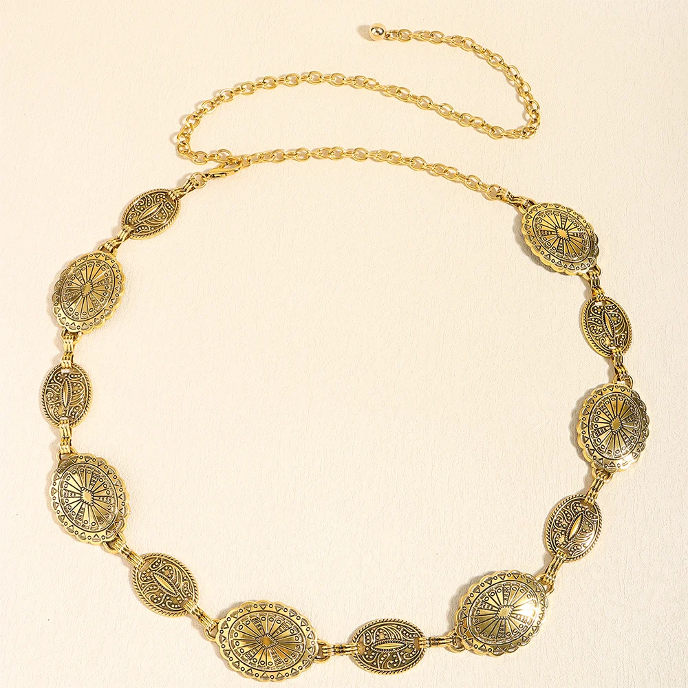 Title 5, Vintage Metal Womens Waist Chain Ethnic Style ...