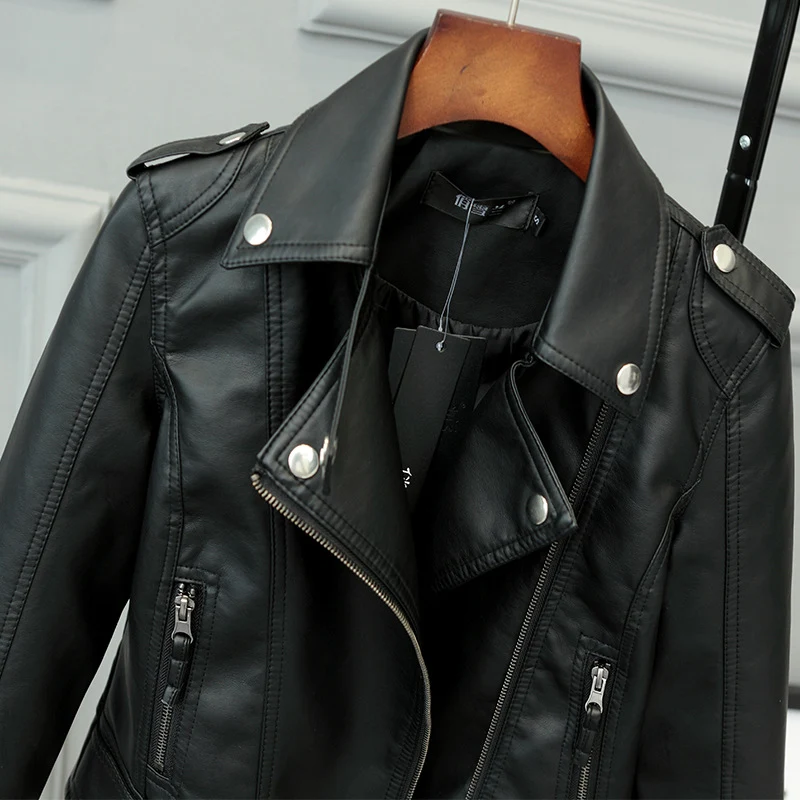 Title 3, Fashionable Slim Leather Coat PU Coat For Ladie...