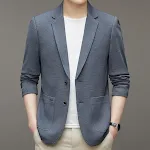 Jaqueta Casual de Terno Masculina Primavera Tricô Waffle. Conforto e Estilo para o Dia a Dia. Perfeita para um Look Casual Sofisticado. Compre Já! — foto 21