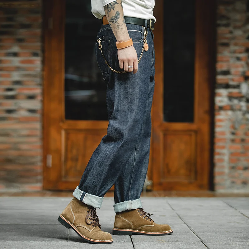 Calça jeans reta vintage Chieryuan, estilo clássico e atemporal. Conforto e durabilidade para um visual casual e elegante. Ideal para diversas ocasiões. — foto 3