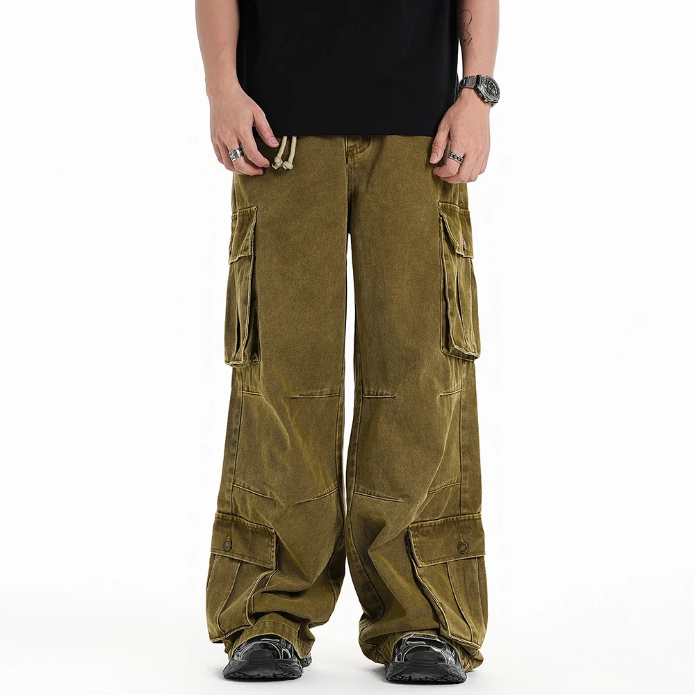 Title 20, Punk Distressed Wash Multi-pocket Workwear Trou...