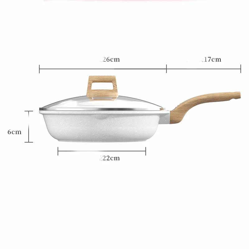Title 7, Household White Medical Stone Non-stick Pan. En...