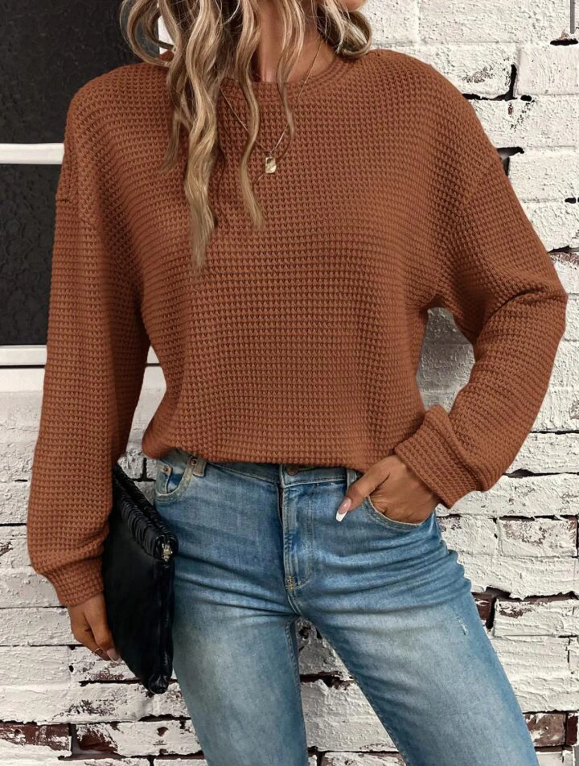Title 6, Womens Wear Round Neck Knitted Loose Long Slee...