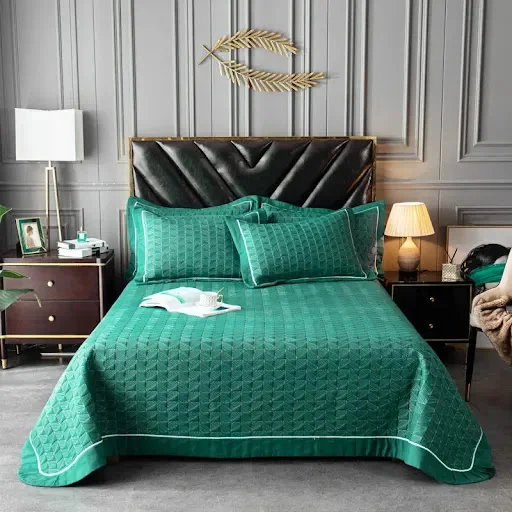Title 37, Quilted Padded Continental Bed Cover Three Piec...