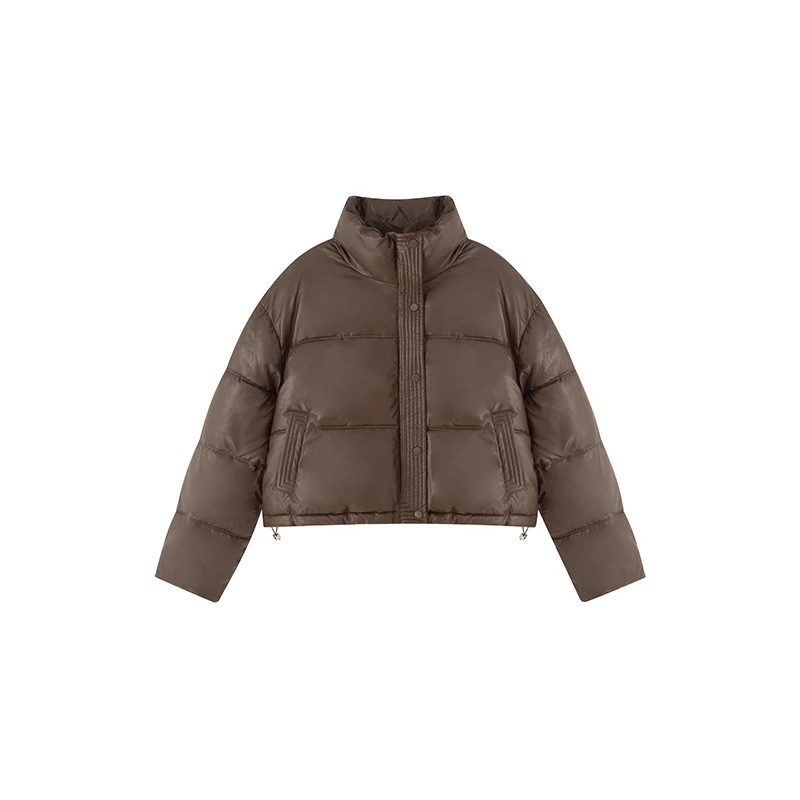 Short PU Leather Winter Coat, small cotton jacket, keeps you warm and stylish. Perfect for cold weather. — photo 3