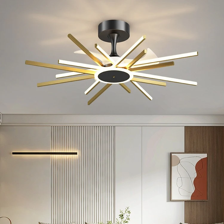 Nordic Light Luxury Living Room Fan Lamp, Simple New Style, provides both elegant lighting and refreshing air circulatio — photo 5