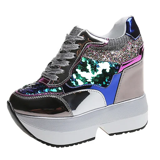 Title 6, Korean platform high heel casual shoes, sporty ...