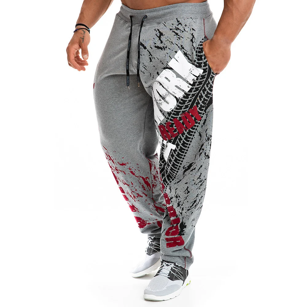 Title 5, Pure Cotton Big Leg Pants Mens Sports Fitness ...