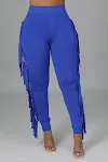 Spring and Autumn Women's Tight High Waist Tassel Bandage Pants. European and American style clothing, comfortable fit, — photo 9