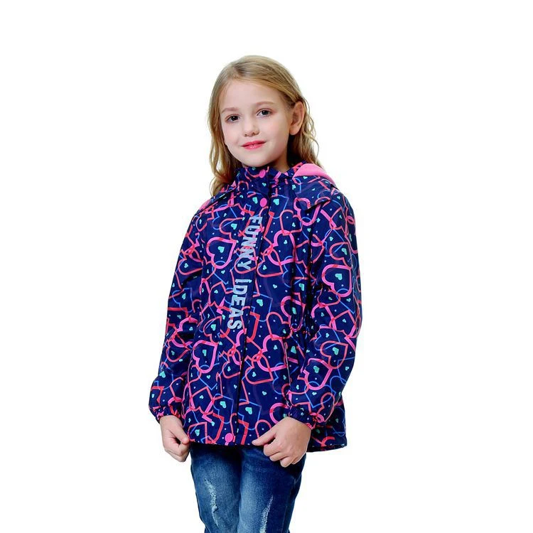 Jaqueta impermeável para meninos de meia-idade, casaco com capuz para meninas, moda de comprimento médio, conforto e proteção — foto 2