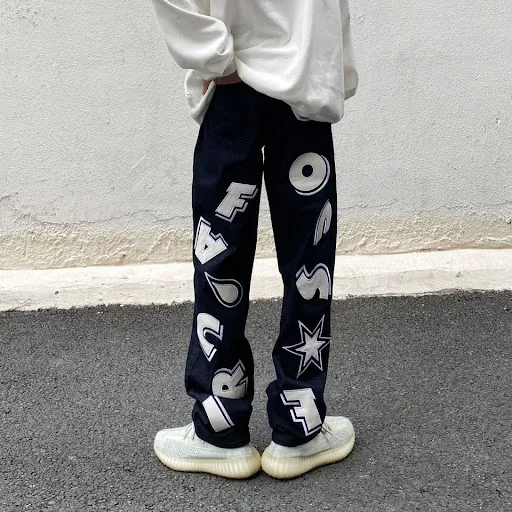 Title 2, Heren Losse Amerikaanse Print Broek
