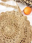 Round straw flower bag, a stylish summer essential. Perfect for beach days and everyday use. Lightweight, spacious, and — photo 3