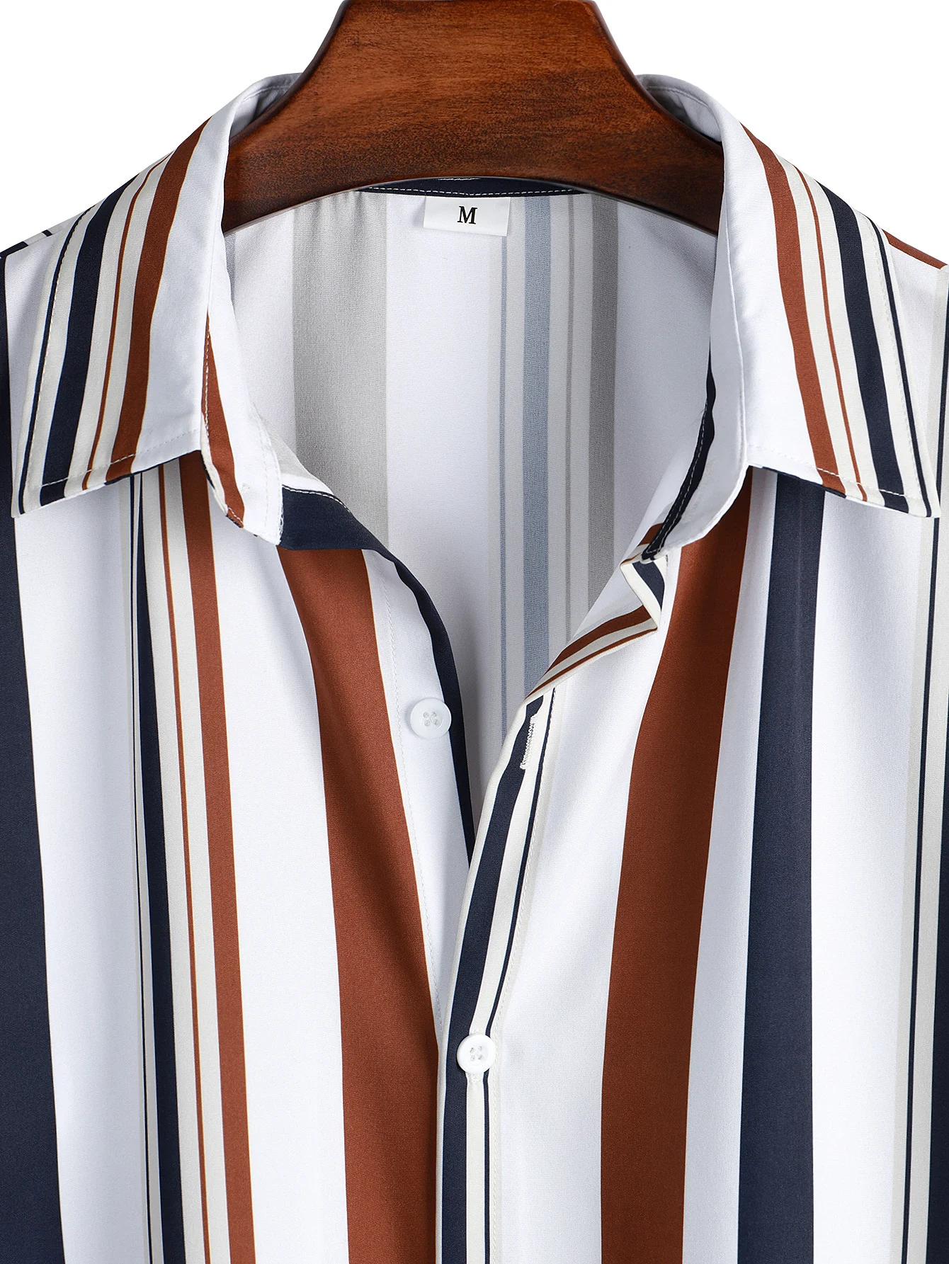 Men's striped casual shirt with digital printing offers effortless style and comfort. A versatile choice for a relaxed a — photo 5