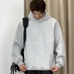 Moletom com capuz masculino, casaco cinza folgado. Conforto e estilo para o dia a dia. Ideal para um visual casual e moderno. — foto 10