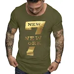 Camiseta de manga corta con cuello redondo y estampado de letras para hombre ideal para un look casual y cómodo, perfecta para el día a día. — foto 18