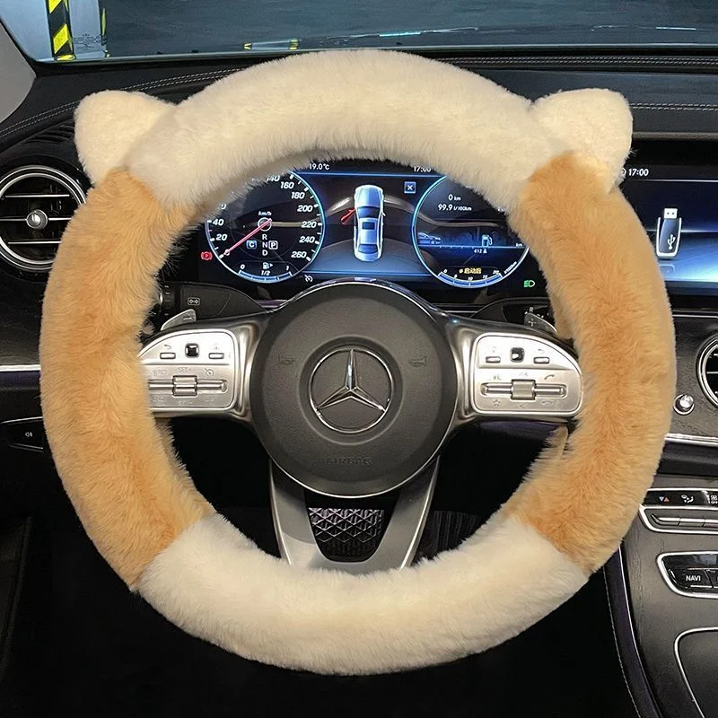 Steering Wheel Cover Winter Plush Cute Cartoon — photo 5