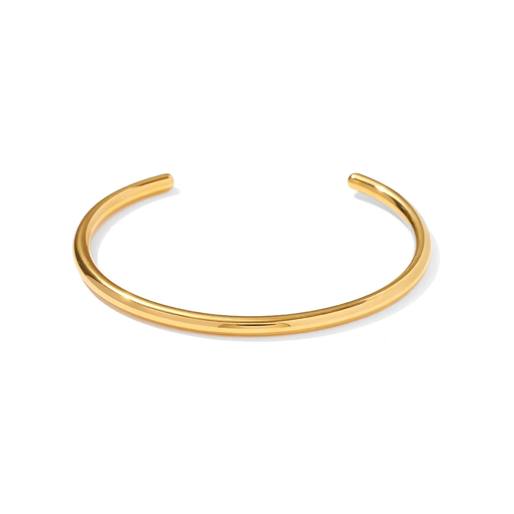 Pulseira de aço titânio banhada a ouro 18K estilo francês. Sofisticação duradoura e elegância. Combine luxo e resistência para um visual impecável. — foto 1