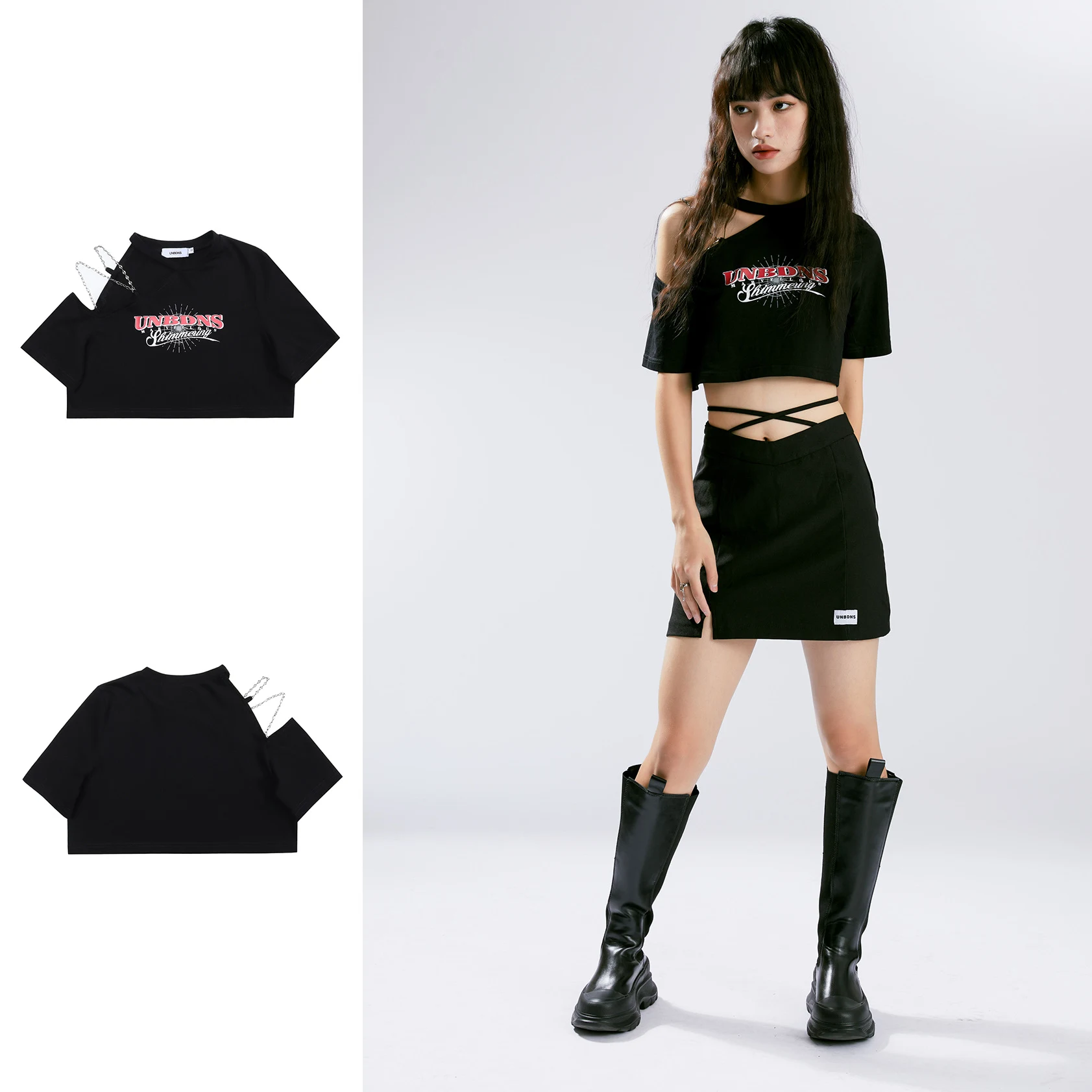Title 6, Nicho feminino com design de ombro umbilical ma...