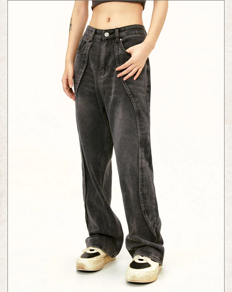 Jeans rectos blancos deslavados deconstrucción urbana diseño callejero, estilo moderno, comodidad y autenticidad para el día a día. — foto 10