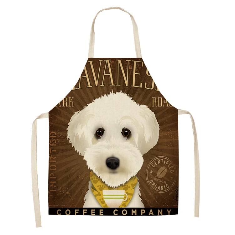 Title 11, Cotton and linen cartoon dog apron, perfect for...