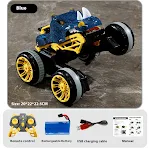 Carro de acrobacias com controle remoto para crianças. Faz piruetas radicais, resistente e fácil de usar. Diversão garantida para os pequenos. — foto 10