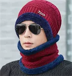 Winter fleece verdikte gebreide heren wollen muts, extra warm en comfortabel, ideaal voor koude dagen, dik gevoerd, beschermt tegen de wind. — foto 23