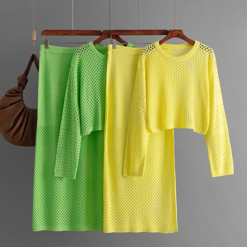 Title 12, Womens Hollow Sweater Long Skirt Fashion